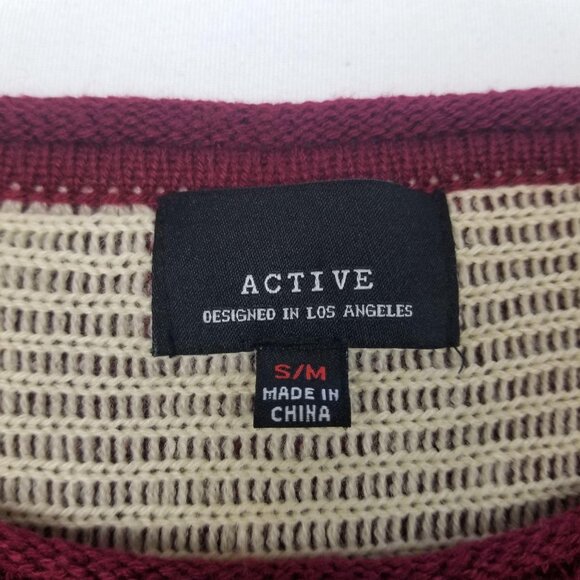 Active Designed in Los Angeles Maroon Boho Womens Pullover Sweater - Picture 4 of 10